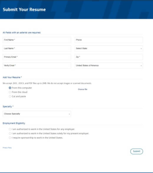 Submit Your Resume