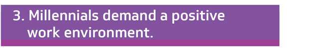 Positive work envitonment- millennials demand!