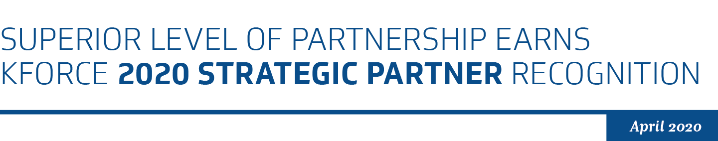 superior level of partnership earns Kforce 2020 strategic partnership recognition