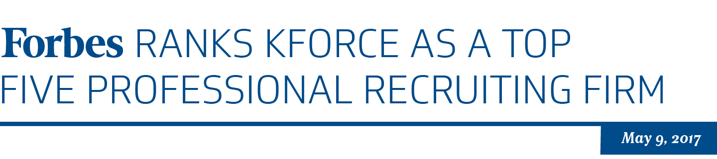 Kforce wins top 5 professional recruiting firm!